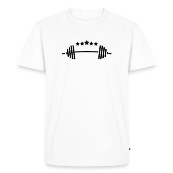 Poids et étoiles : Fitness Power Design - T-shirt Premium bio Homme - blanc - Devant - Nico (187cm)