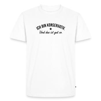 conservateur - T-shirt Premium bio Homme - blanc - Devant - Nico (187cm)