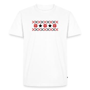 Norwegian Pattern Winter - Men's Premium Organic T-Shirt - white - Front - Nico (187cm)