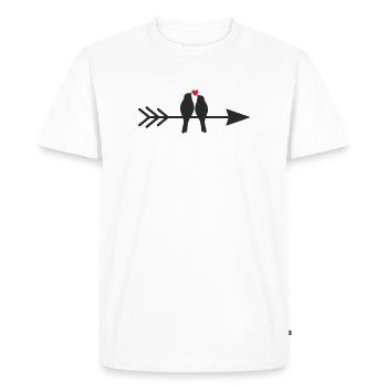 Des oiseaux sur la flèche avec le cœur - T-shirt Premium bio Homme - blanc - Devant - Nico (187cm)
