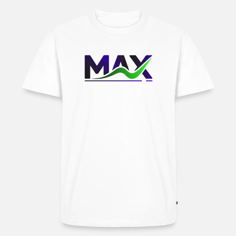 MAX Wave Gradient Logo Tee - Männer Premium Bio T-Shirt - Weiß