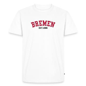 Bremen Est. 2006 - Men's Premium Organic T-Shirt - white - Front - Nico (187cm)