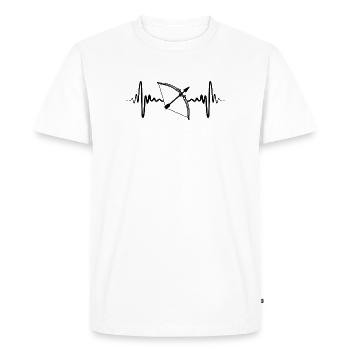 Bow and arrow heart line - Men's Premium Organic T-Shirt - white - Front - Nico (187cm)