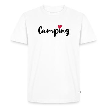 Camping Camper Coeur Vacances d’été Camping-car Fan - T-shirt Premium bio Homme - blanc - Devant - Nico (187cm)