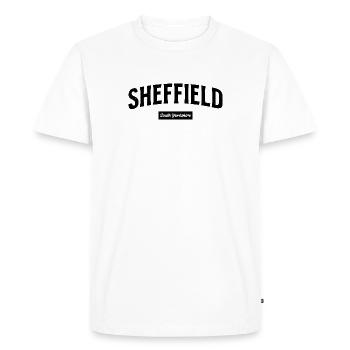 Sheffield Retro Design South Yorkshire - T-shirt Premium bio Homme - blanc - Devant - Nico (187cm)