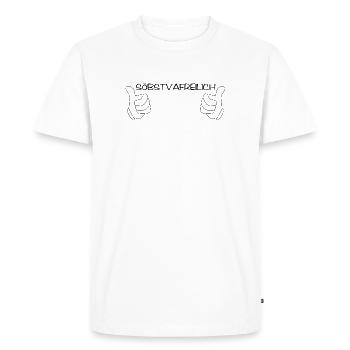 söbstvafreilich - of course, dialect - Men's Premium Organic T-Shirt - white - Front - Nico (187cm)