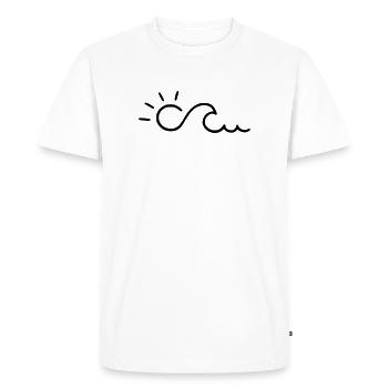 Wave with sun - Men's Premium Organic T-Shirt - white - Front - Nico (187cm)