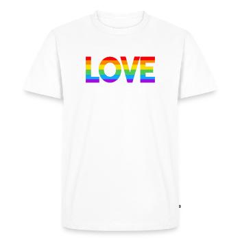 L’amour de l’arc-en-ciel, l’amour pour tout le monde - T-shirt Premium bio Homme - blanc - Devant - Nico (187cm)