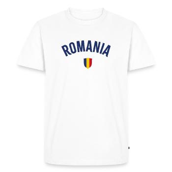 Roumanie - T-shirt Premium bio Homme - blanc - Devant - Nico (187cm)