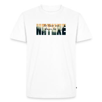 Luxury is in NATURE - Men's Premium Organic T-Shirt - white - Front - Nico (187cm)