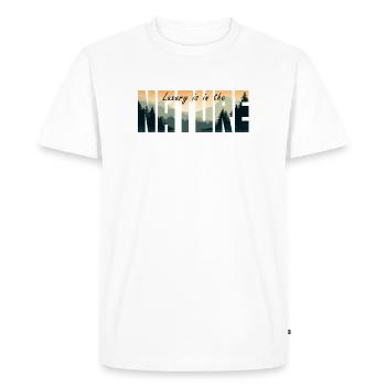 Le luxe est dans la NATURE - T-shirt Premium bio Homme - blanc - Devant - Nico (187cm)