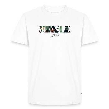 Jungle Vibes Botanical Lettering - Men's Premium Organic T-Shirt - white - Front - Nico (187cm)