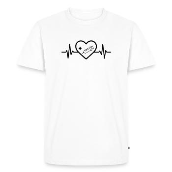 Infirmière Infirmière Médecine du Cœur - T-shirt Premium bio Homme - blanc - Devant - Nico (187cm)