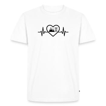 Skiing Mountains Heart - Men's Premium Organic T-Shirt - white - Front - Nico (187cm)