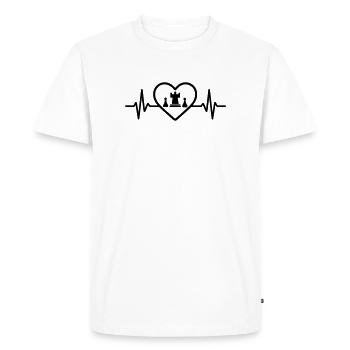 Chess Game Heart Strategy - Men's Premium Organic T-Shirt - white - Front - Nico (187cm)