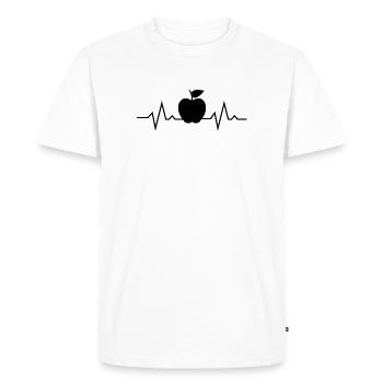 Apple teacher heartbeat - Men's Premium Organic T-Shirt - white - Front - Nico (187cm)