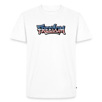 Conception de la Déclaration de Typographie de la Liberté - T-shirt Premium bio Homme - blanc - Devant - Nico (187cm)
