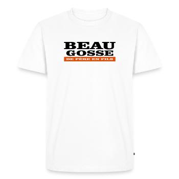 Beau Gosse DE Père En FILS - T-shirt Premium bio Homme - blanc - Devant - Nico (187cm)