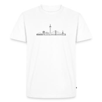 Cadeau de la chemise de la ville de la tour du Rhin de la Skyline de Düsseldorf - T-shirt Premium bio Homme - blanc - Devant - Nico (187cm)