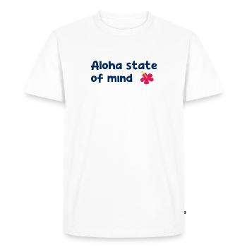 Aloha state of mind - Hawaii - Island - USA - Flower - Men's Premium Organic T-Shirt - white - Front - Nico (187cm)