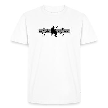 Bassoon ECG from Notes Hearbeat Heartbeat Bassoonist - Men's Premium Organic T-Shirt - white - Front - Nico (187cm)