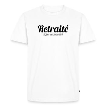 Retraité et je t'emmerde ! - T-shirt Premium bio Homme - blanc - Devant - Nico (187cm)