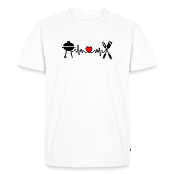Fréquence cardiaque pour cuisine barbecue - T-shirt Premium bio Homme - blanc - Devant - Nico (187cm)