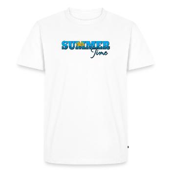 Heure d'été - T-shirt Premium bio Homme - blanc - Devant - Nico (187cm)