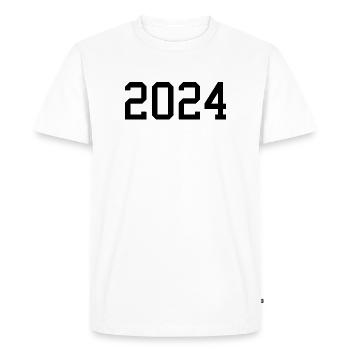 2024 blanc Réveillon du Nouvel An noir - T-shirt Premium bio Homme - blanc - Devant - Nico (187cm)