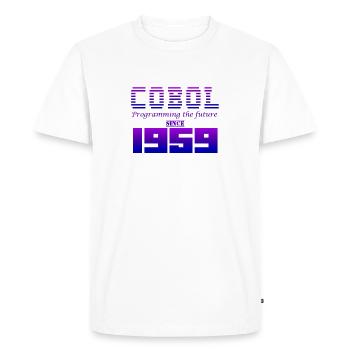 COBOL. Programmer l’avenir depuis 1959 - T-shirt Premium bio Homme - blanc - Devant - Nico (187cm)