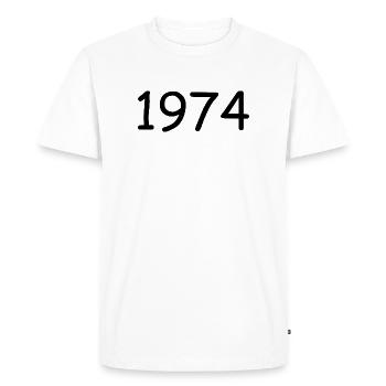 1974 50e anniversaire modèle noir - T-shirt Premium bio Homme - blanc - Devant - Nico (187cm)