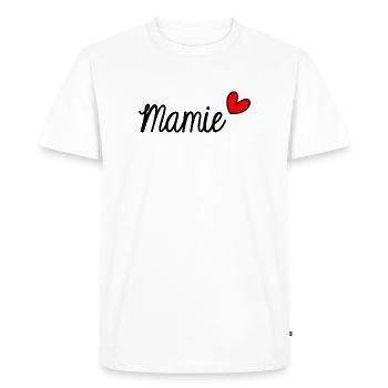 MAMIE. GRAND-MERE - T-shirt Premium bio Homme - blanc - Devant - Nico (187cm)