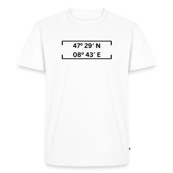 Coordinates Winterthur Minimalist - Men's Premium Organic T-Shirt - white - Front - Nico (187cm)