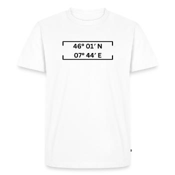 Coordinates Zermatt Minimalist - Men's Premium Organic T-Shirt - white - Front - Nico (187cm)