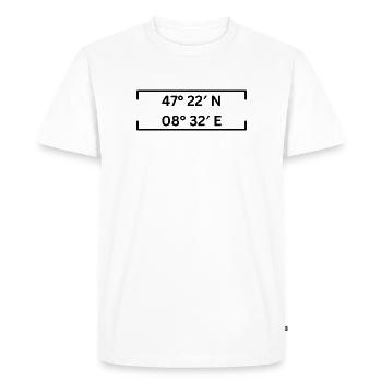 Coordinates Zurich Minimalist - Men's Premium Organic T-Shirt - white - Front - Nico (187cm)