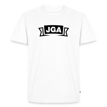 Bachelor Party Emblem / Logo - Men's Premium Organic T-Shirt - white - Front - Nico (187cm)
