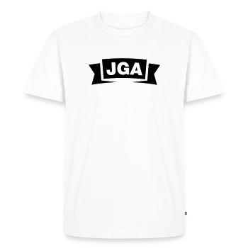 Bachelor Party Emblem / Logo - Men's Premium Organic T-Shirt - white - Front - Nico (187cm)