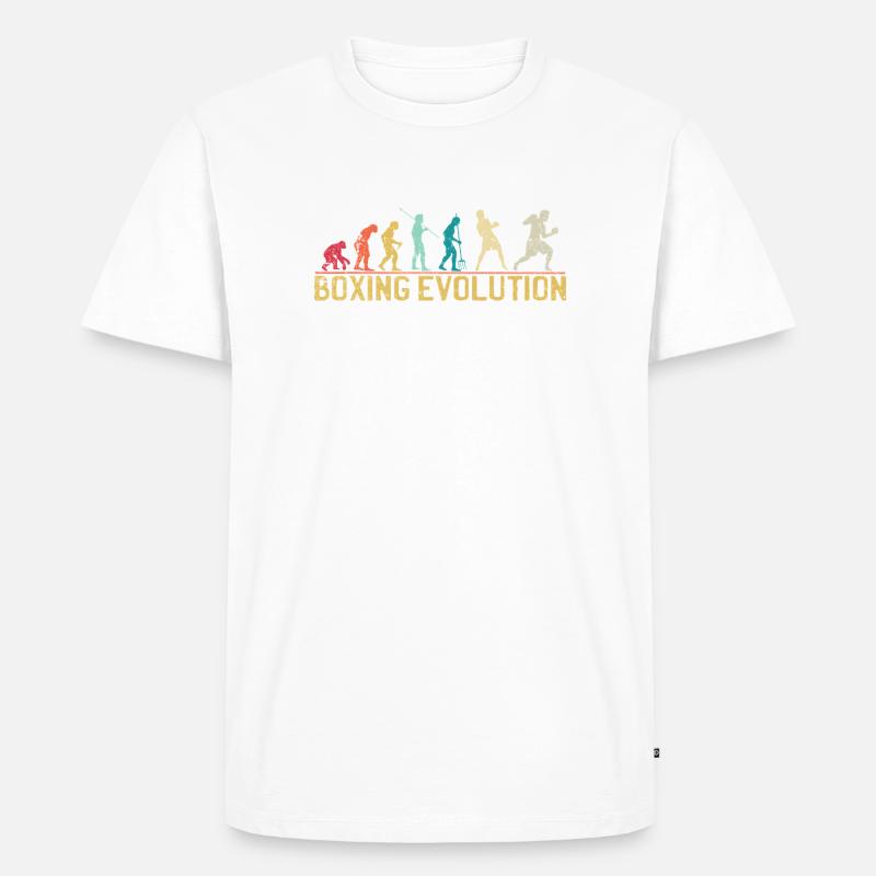 Boxing Evolution Progression Design - T-shirt Premium bio Homme - blanc