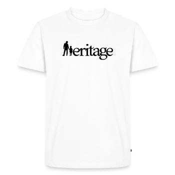 HÉRITAGE ! (famille, papa, maman, enfants)  - T-shirt Premium bio Homme - blanc - Devant - Nico (187cm)