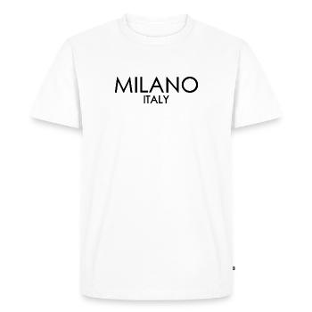 Milan, Italie - Italie - Milan - T-shirt Premium bio Homme - blanc - Devant - Nico (187cm)