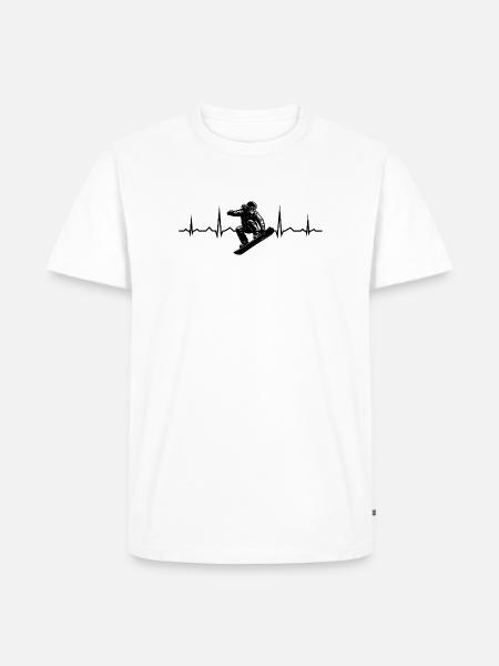 Snowboard motif with recognition value - Men's Premium Organic T-Shirt - white