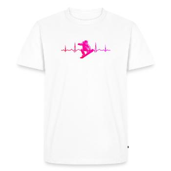 Message de snowboard clair - T-shirt Premium bio Homme - blanc - Devant - Nico (187cm)