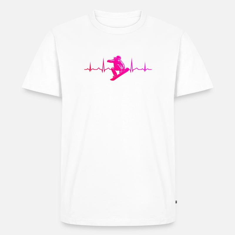 Klare Snowboard Botschaft - Männer Premium Bio T-Shirt - Weiß