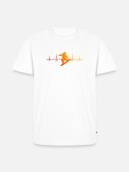 Snowboard motif with recognition value - Men's Premium Organic T-Shirt - white