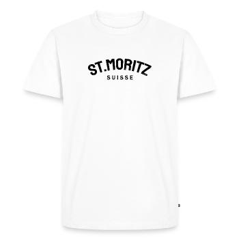 St. Moritz - Suisse - Switzerland - Swiss - T-shirt Premium bio Homme - blanc - Devant - Nico (187cm)