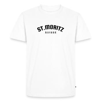 St. Moritz - Suisse - Switzerland - Swiss - T-shirt Premium bio Homme - blanc - Devant - Nico (187cm)