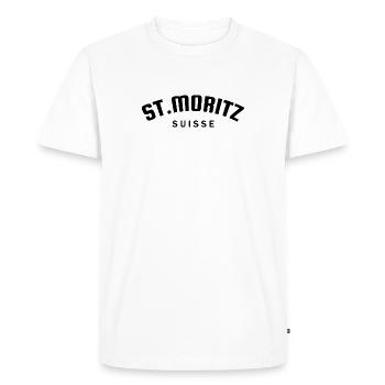 St. Moritz - Suisse - Switzerland - Swiss - T-shirt Premium bio Homme - blanc - Devant - Nico (187cm)