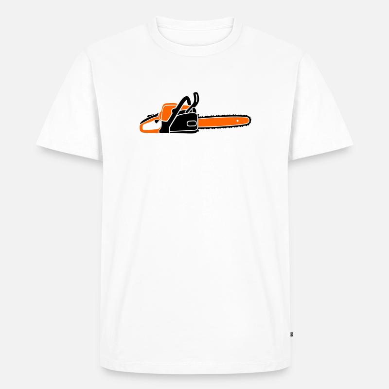 Tronçonneuse Tronçonneuse Bûcheron Bûcheron - T-shirt Premium bio Homme - blanc