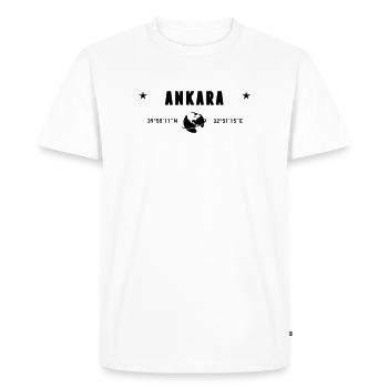 Ankara Turkey Coordinates Planet Earth - Men's Premium Organic T-Shirt - white - Front - Nico (187cm)