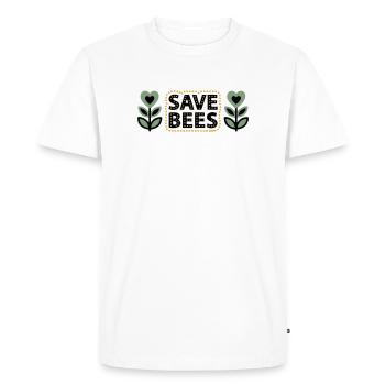 Save Bees Bees Flowers Conservation Beekeeper - Men's Premium Organic T-Shirt - white - Front - Nico (187cm)